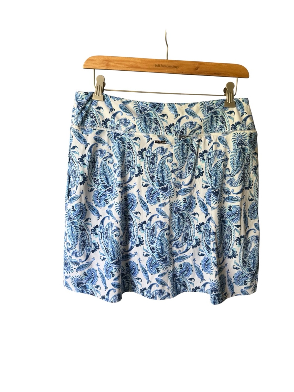Cabana Life Blue and White Paisley Mini Skirt